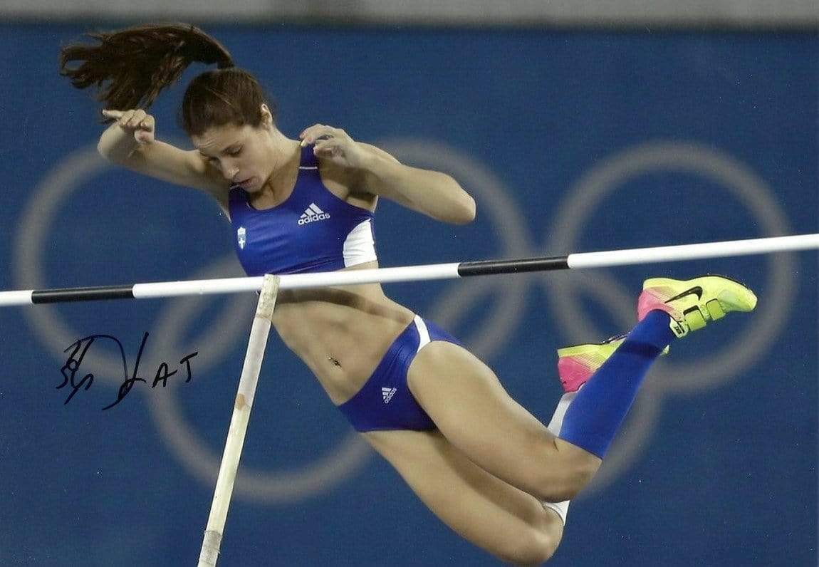 Ekaterini Stefanidi OLYMPIC POLE VAULTER autograph, In-Person signed Photo Poster painting