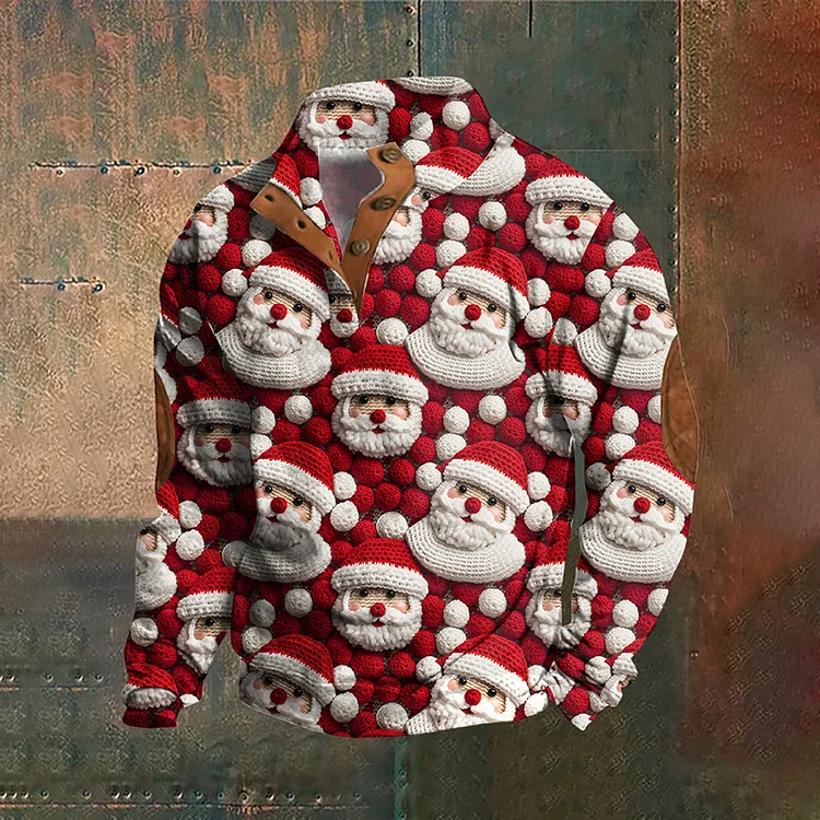 Men's Vintage Christmas Santa Embroidered Comfy Sweatshirt