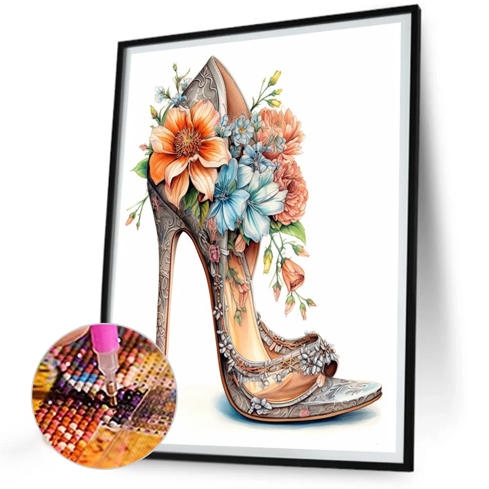 Diamond Painting - Full Round Drill - Flower High Heels(Canvas|30*40cm)