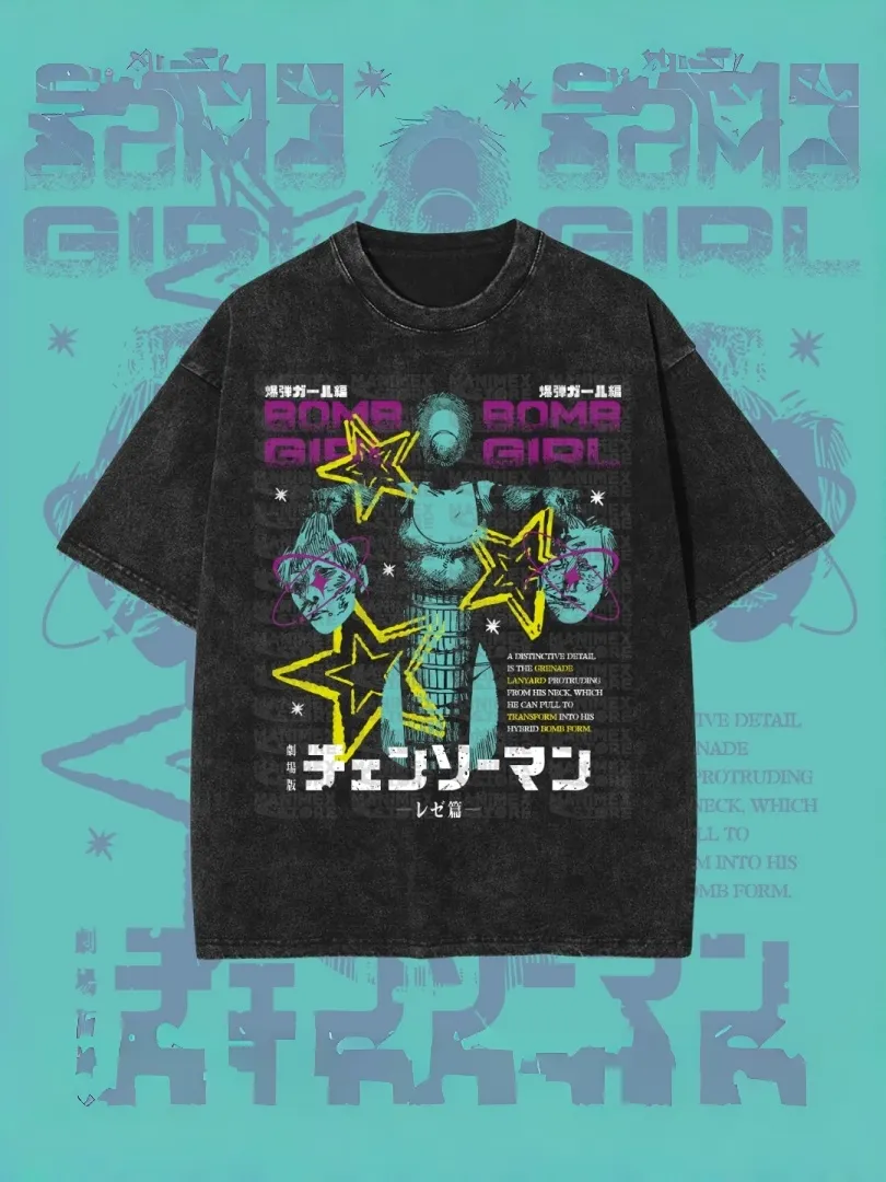 REZE VINTAGE TEE (SINGLE SIDE) | CHAINSAW MAN