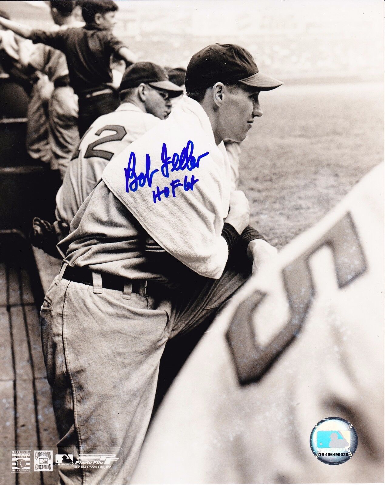 Bob Feller Autographed 8x10 Cleveland IndiansDeceased HOF #6