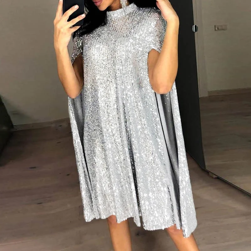 Uveng Uveng 2025 New Small Tie-Collared Bright Dress Loose Women's Dress