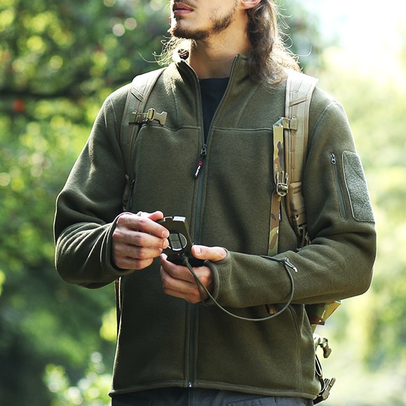 Outdoor Fleece Thickened Mid-layer Warm And Breathable Cardigan Jacket