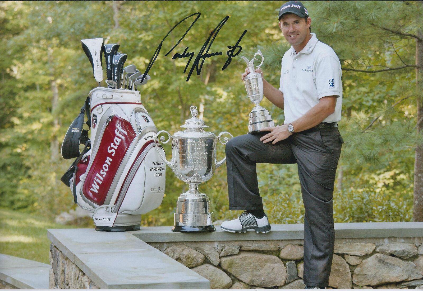 PADRAIG HARRINGTON SIGNED Autograph 12x8 Photo Poster painting AFTAL COA 2008 Multiple Golf WIns