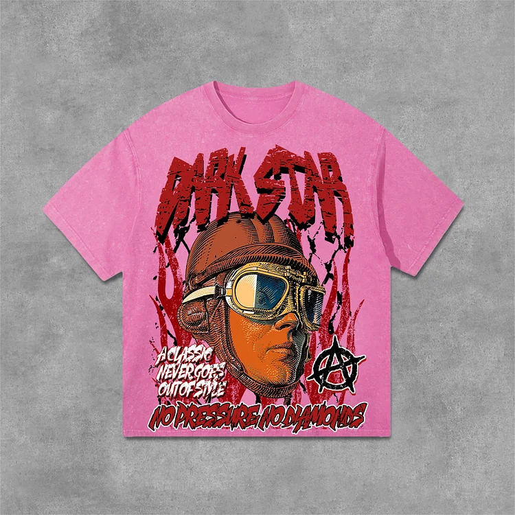 Vintage Darkstar Fun Portrait Graphic Print Acid Washed T-Shirt SOPULA