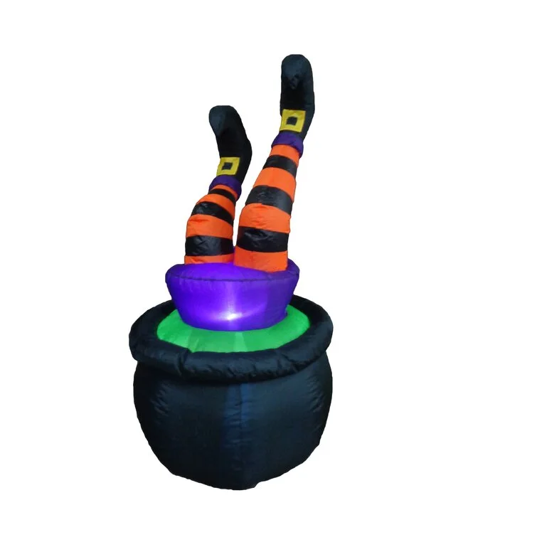 Halloween Inflatable Witch in Pot