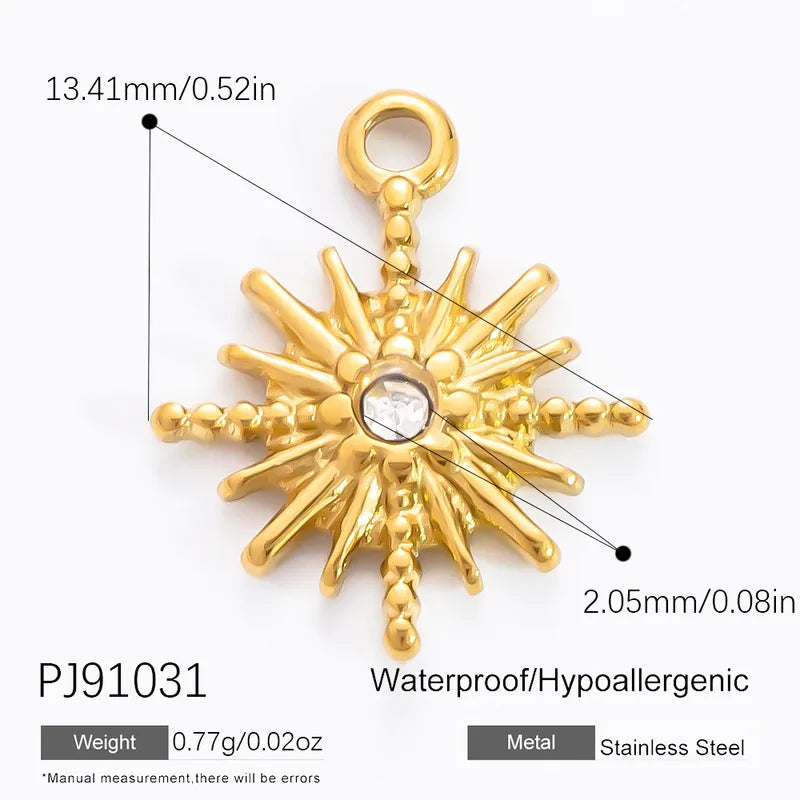 1 Piece 16.47mm 304 Stainless Steel Zircon Geometric Heart Shape Eye Pendant Jewelry Accessories