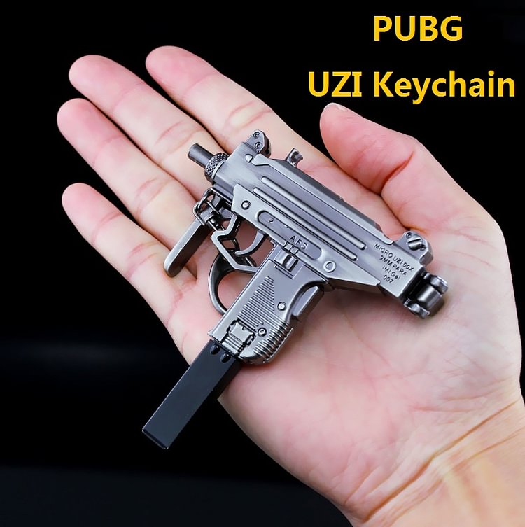 ToyTime PUBG Collection UZI Mini Keychain Gun Alloy Pendant Keychains Collection R1895 AWM SCAR-L MGL  mini keychain fidget toy