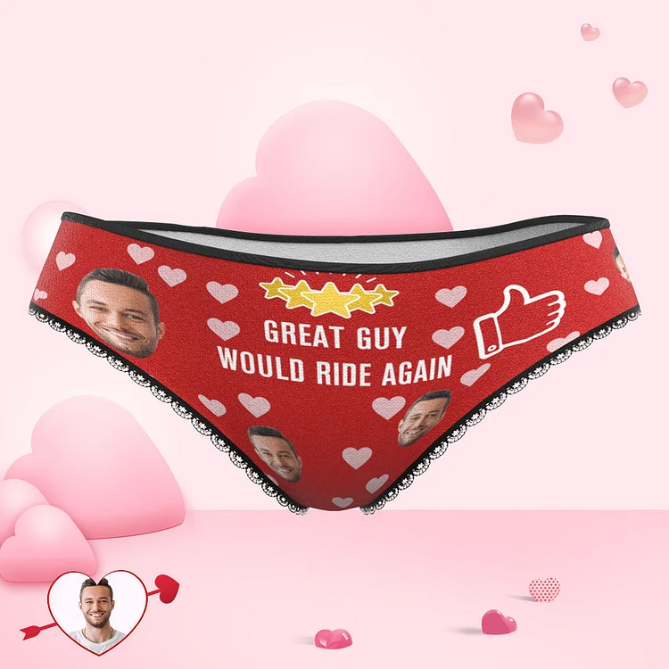 Custom Face Heart Panties Would Ride Again Personalized Valentine's Day Gifts