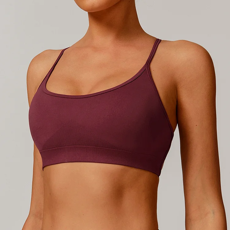 PASUXI Women's Seamless Quick Dry Yoga Bra Backless Design Tight Sports Fitness Top huanwei