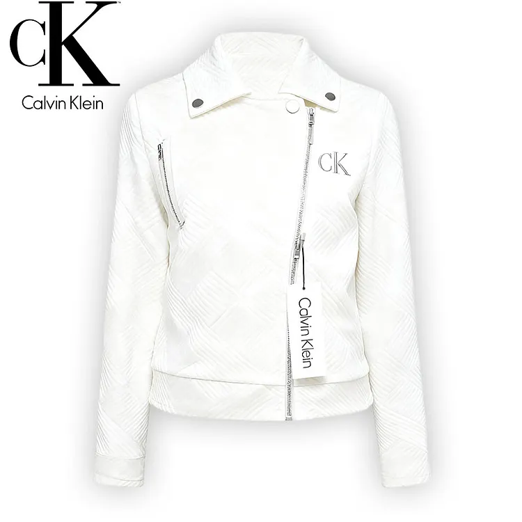CALVIN KLEIN&reg; Ženska modna siva ležerna jakna s geometrijskim uzorkom