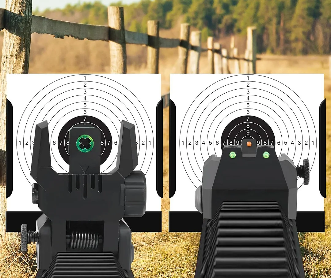 ohhunt&reg; Flip Up Sights with Green Red Fiber Optics Dots