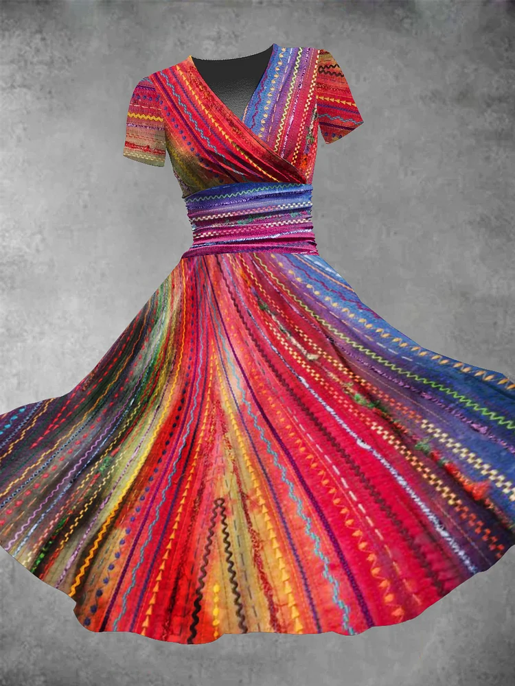 Women's Rainbow Gradient Print Dress