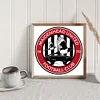Diamond Painting-DIY Full Round Drill Football Team Badge(40X40CM)