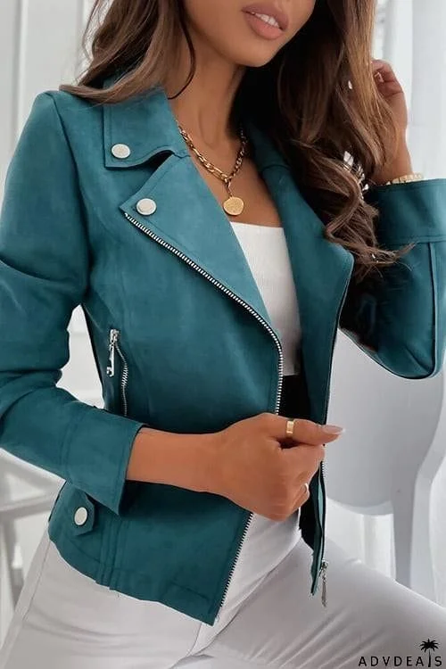 Zipper Lapel Slim Jackets