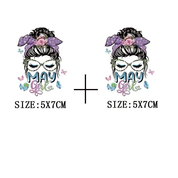 Fashion Girl Glitter Thermal Sticker DIY Washable Iron On Transfer For Clothing Beautiful Lady Patches On Clothes Applique Decor