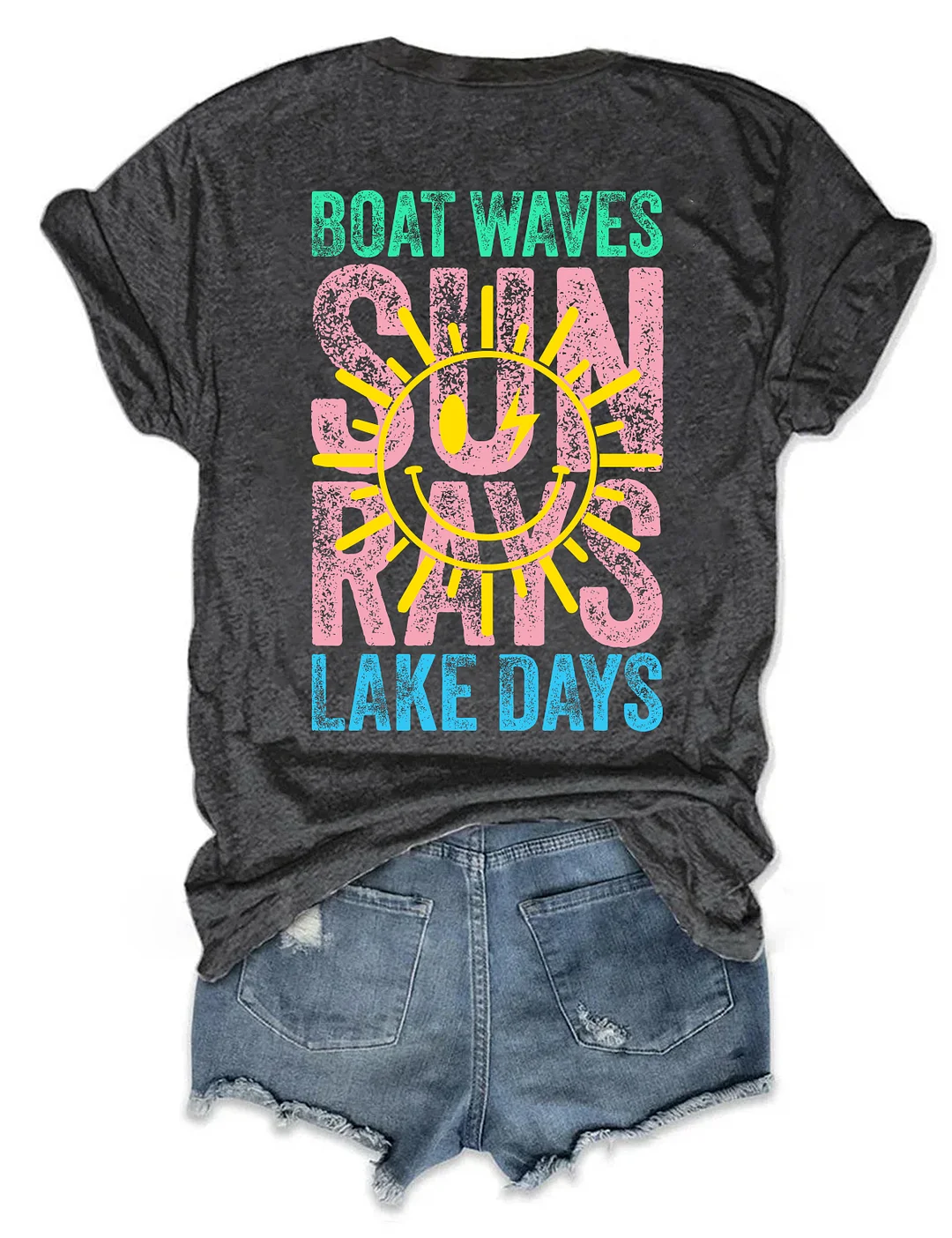 Boat Waves Sun Rays Lake Days T-shirt