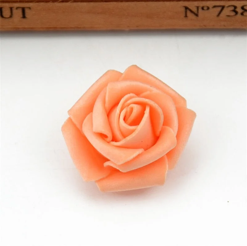 20pcs/lot 4cm Mini Artificial PE Foam Rose Flower Heads Wedding Home Decoration Handmade Diy Christmas Fake Flower Ball Craft