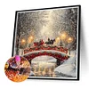 Pont enneigé-perceuse ronde peinture diamant-30*30cm