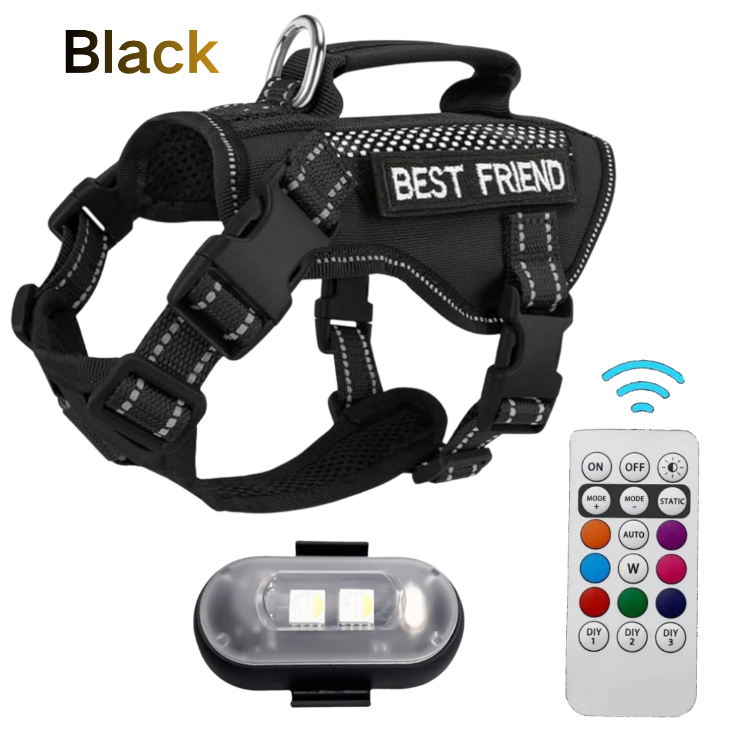 🐾SALFSE Cat Tactical Harness with Remote LED Strobe Light