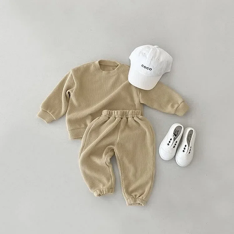 Baby Toddler Solid Color Casual 2 Pieces Set