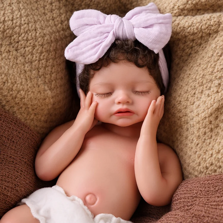 Babeside Barry 12" Realistic Silicone Sleeping Baby Little Infant Girl Retaining Pacifie