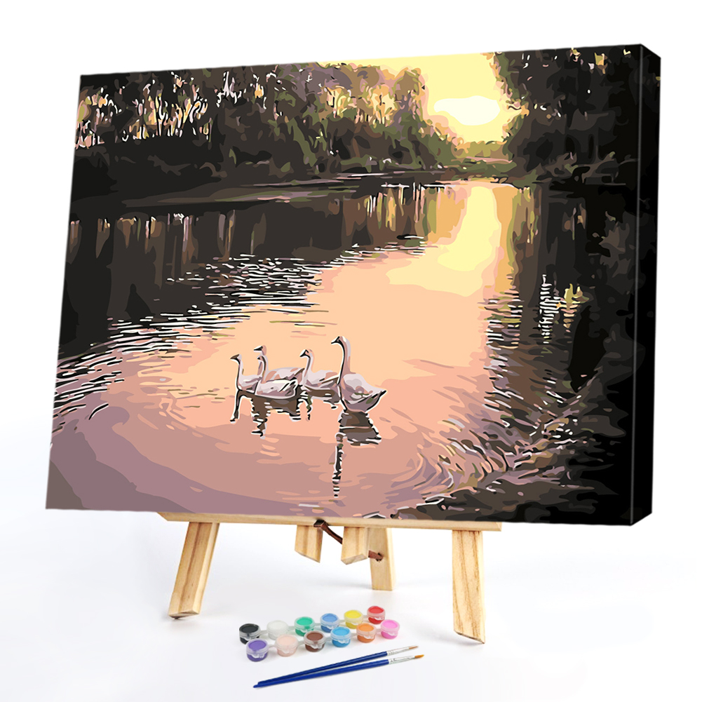 

50*40CM Paint By Numbers-Swan, 501 Original