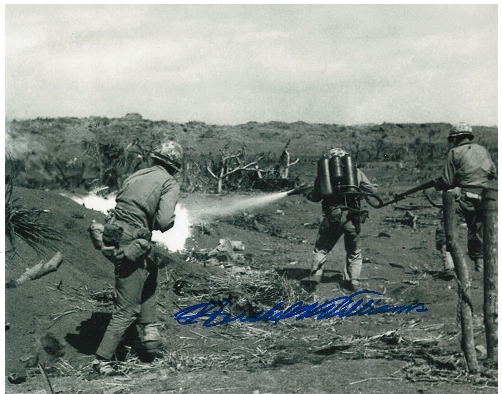 WOODY WILLIAMS MEDAL OF HONOR 3RD MARINE DIVISION IWO JIMA RARE SIGNED Photo Poster painting