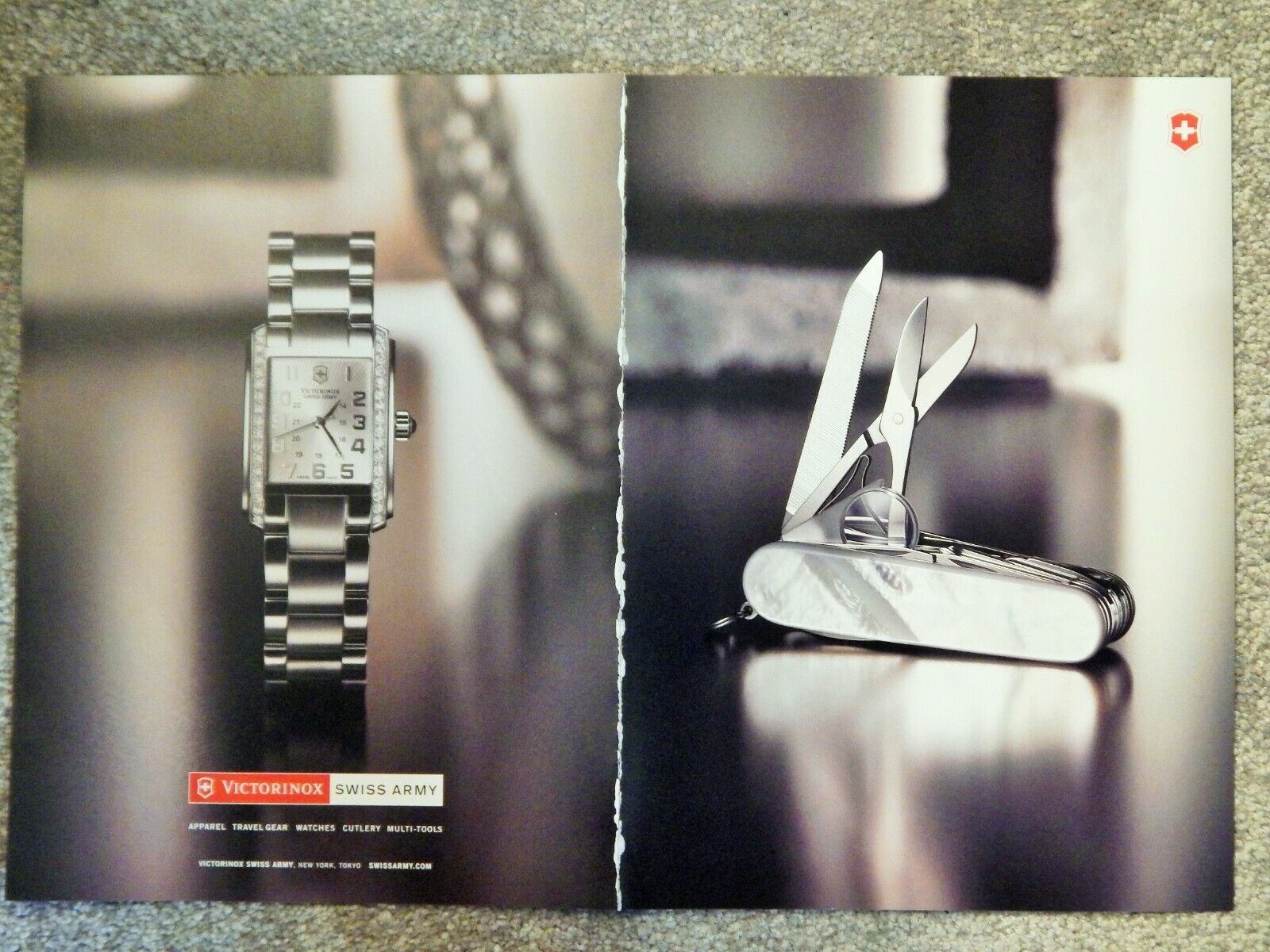 VICTORINOX SWISS ARMY WATCH & KNIFE 2007 VTG Photo Poster painting AD, RARE EPHEMERA