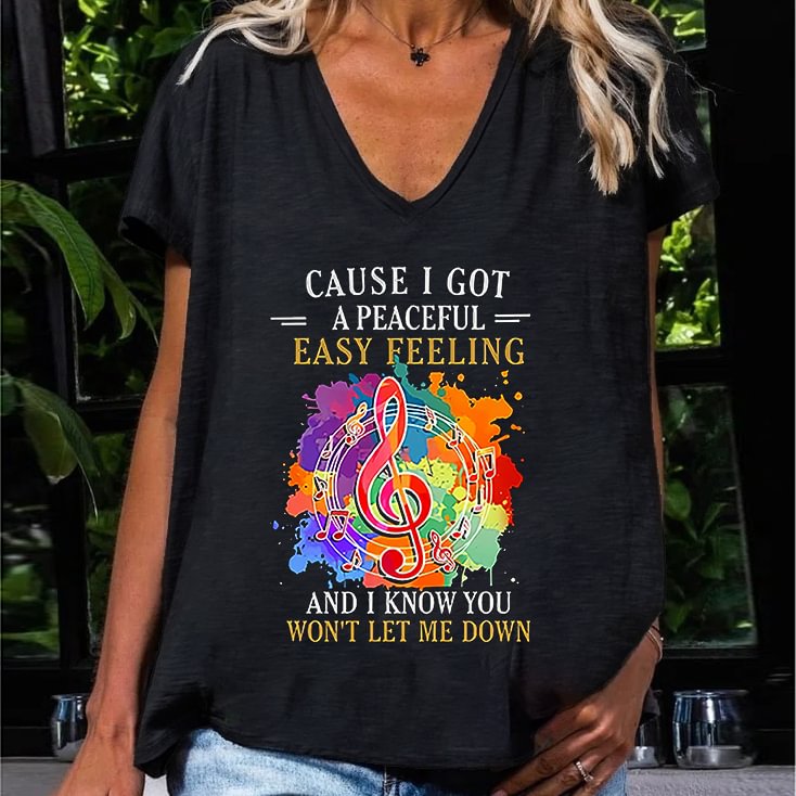 Women's Music Clef Pattern Designer Old Hippie T-shirt