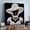 DIY Pearl Painting Lady with Red Lips for Home Wall Decor with Frame(25x25cm)