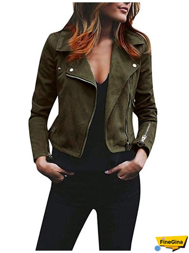 Women's Vest Casual Jacket Regular Pocket Coat Light Pink Wine Red Green Black Blue Casual Street Fall Zipper Turndown