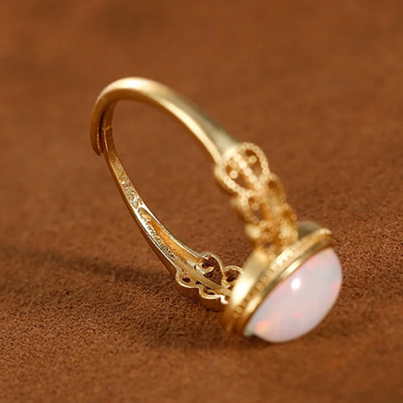 Opal Love Success 925 Sterling Silver Adjustable Ring