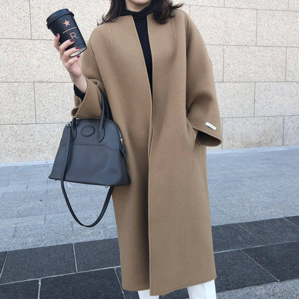 Rotimia Elegant coat long solid color straight coat
