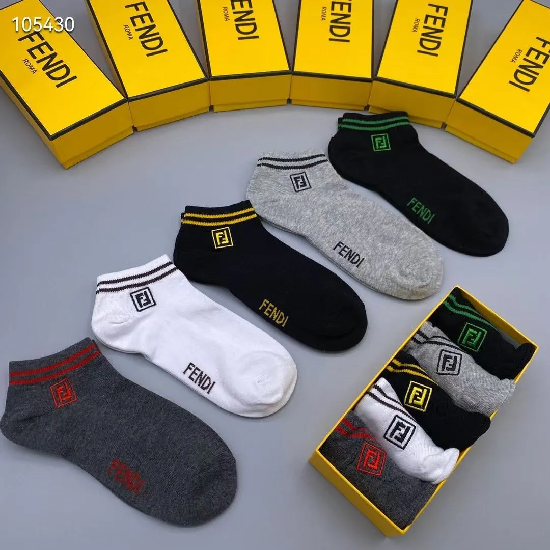 Summer Men's Socks New Casual Odor-Resistant Thin High-Quality Sports Sweat-Absorbing 5-Pair Boxed Socks