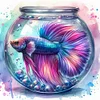 Diamond Painting-DIY Full Round Drill Fish(40*40CM)