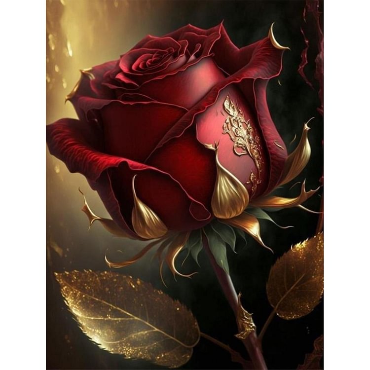 Golden Rose 11CT Stamped Cross Stitch (30*40CM) fgoby