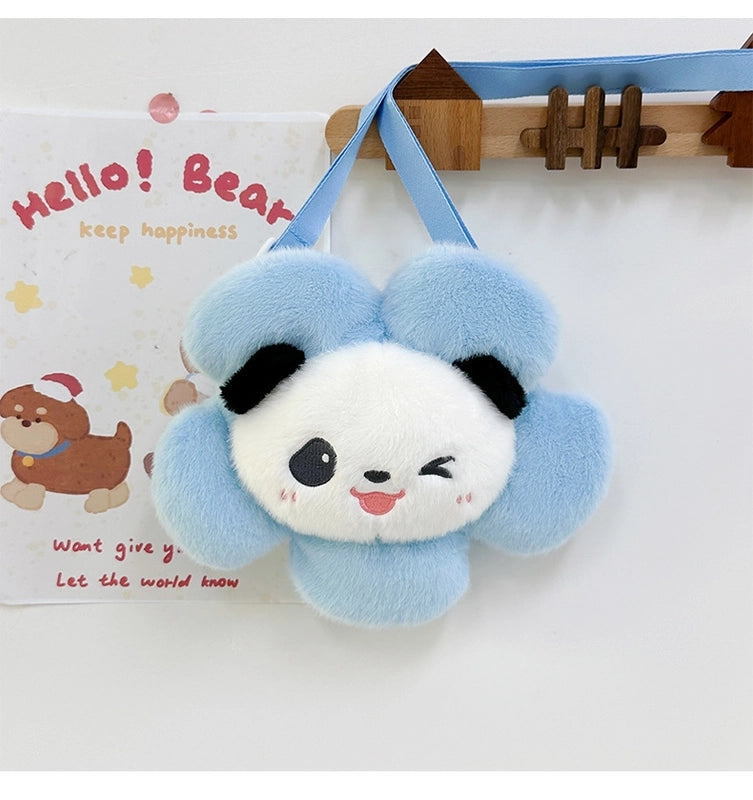 Kid’S Plush Animal Flower Cute Oval Zipper Shoulder Bag Crossbody Bag
