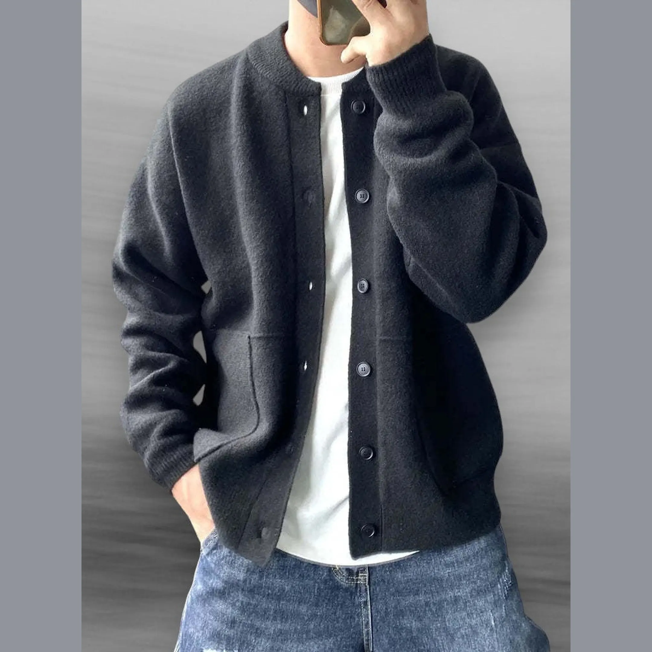 Men's Cotton Blend Cardigan &ndash; Lightweight Smart Casual Knit