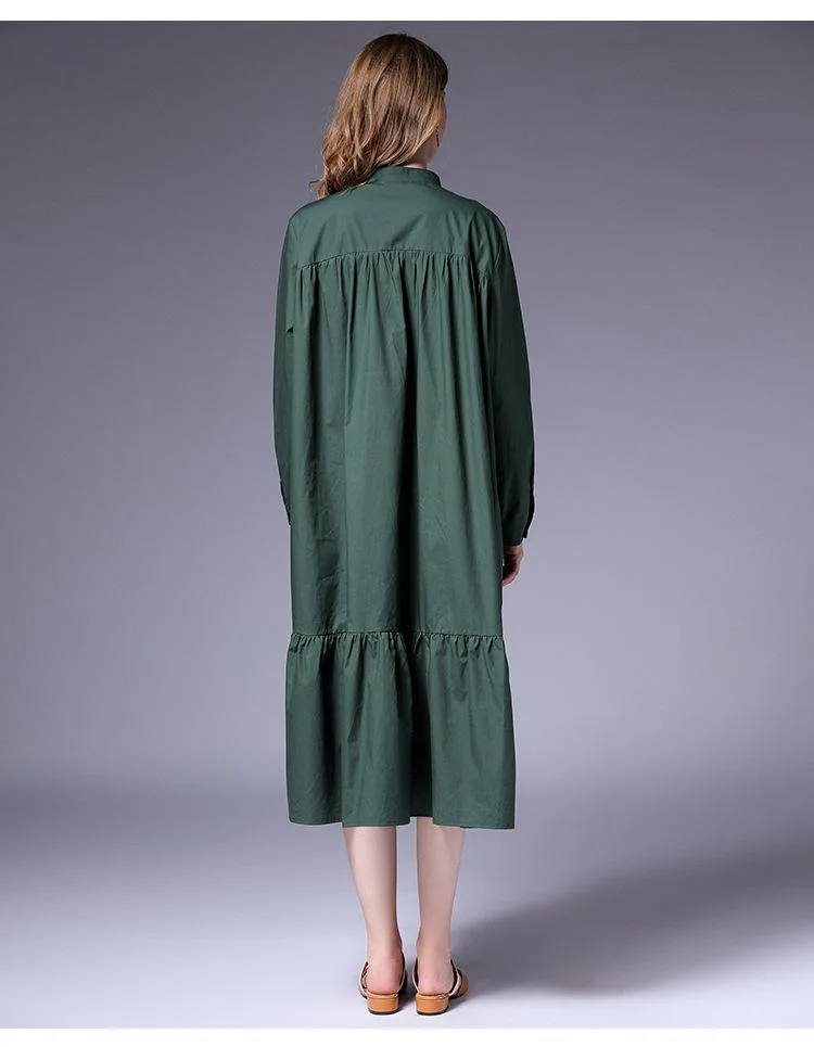 Women's new style casual literary midi dress