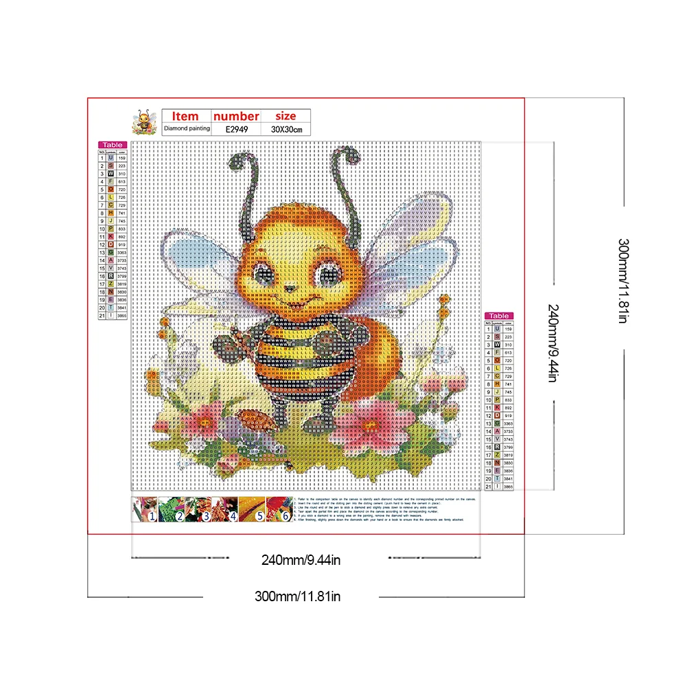 Full Round Diamond Painting 30*30cm - Bee