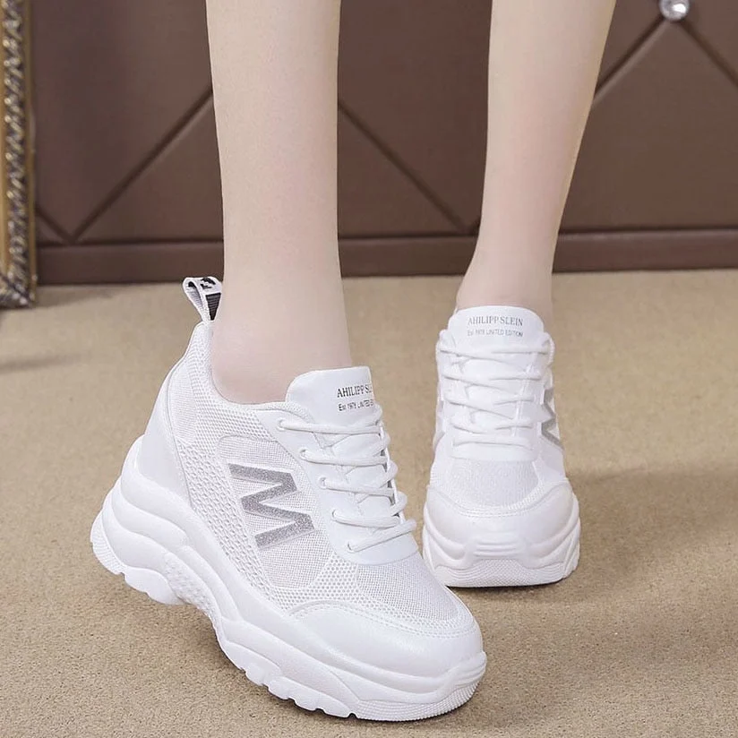 Thick Bottom Womens Breathable Chunky Sneakers Spring Height Increasing Vulcanize Shoes Woman Platform sneaker women Trainers