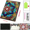 Mandala 5D DIY Diamond Art Painting Notebook Kit 50 Pages A5 Rhinestone Art Painting Notebook Kit for Adults Beginners Holiday Birthday Gift