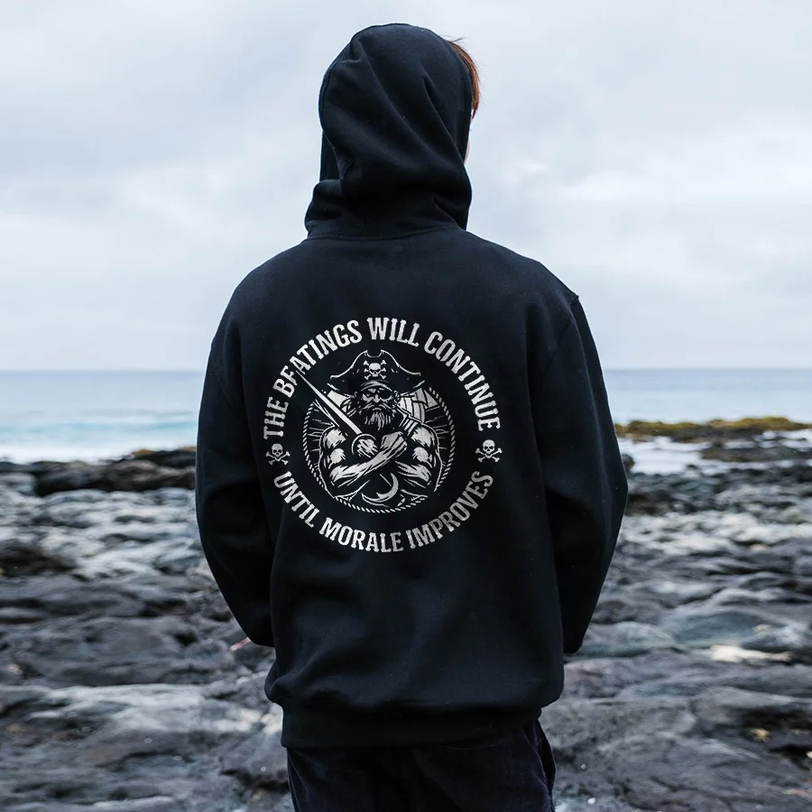 The Beatings Will Continue Printed Men's Hoodie