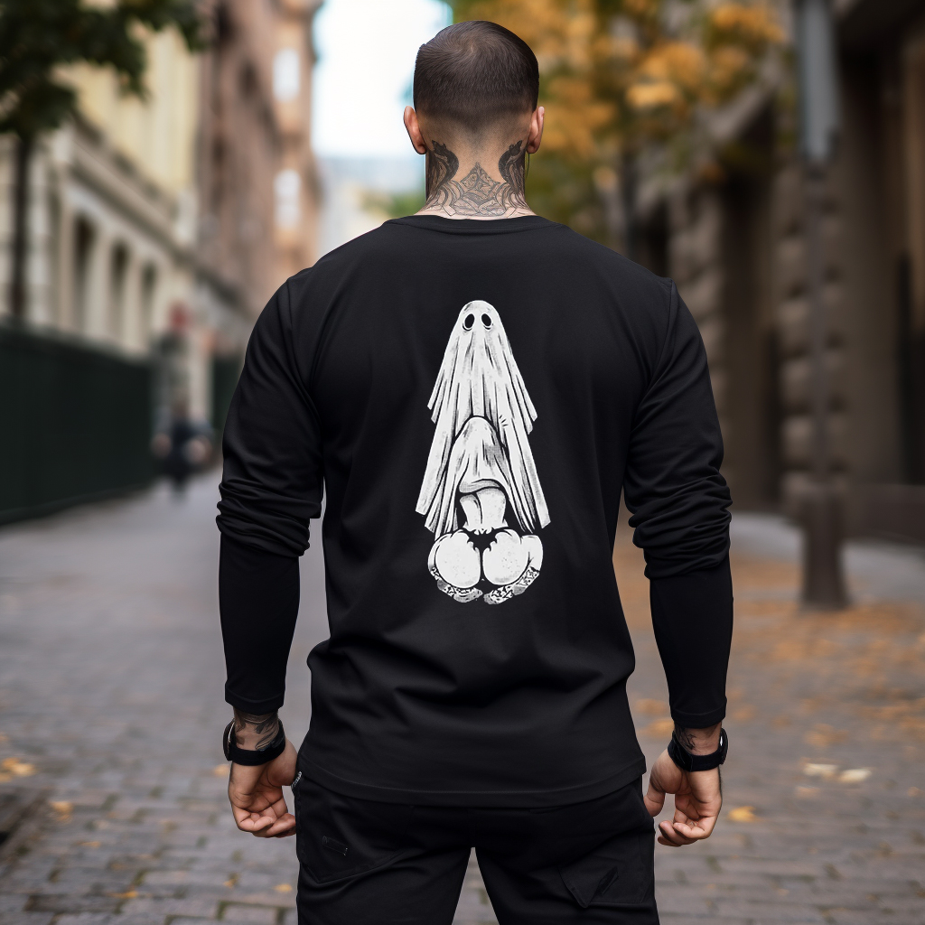 Oral Sex with Ghost Dirty Love Graphic Print Longsleeves Shirt