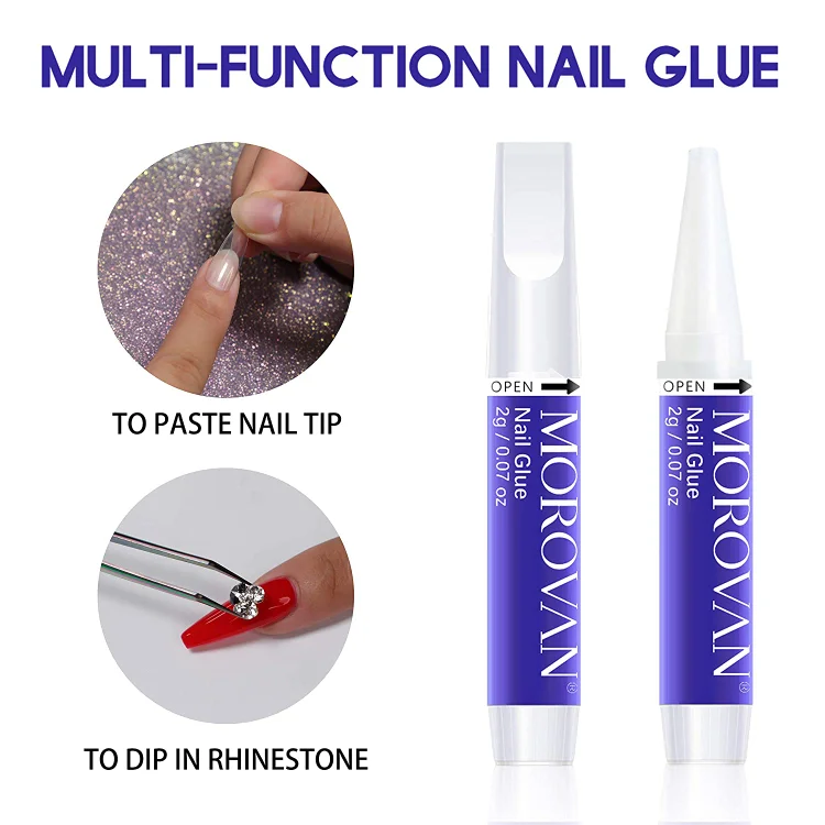 Morovan Rhinestone Glue For Nails: 2PCS Nail Art Rhinestone Gel