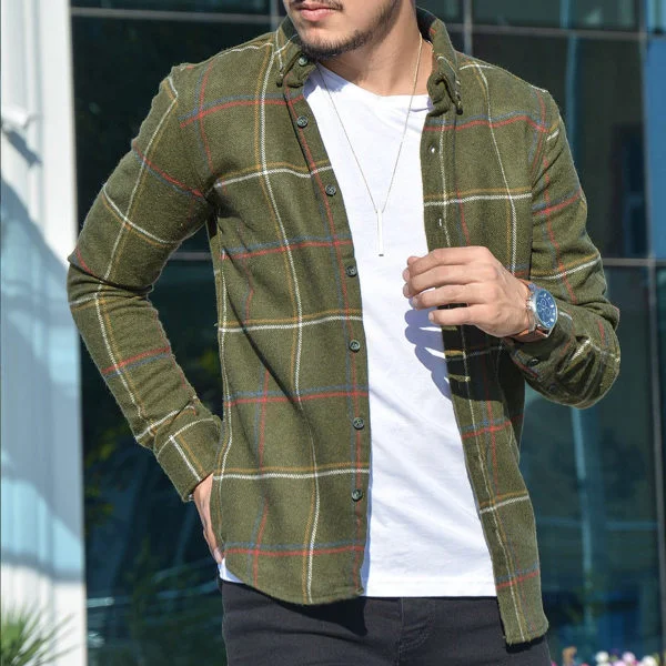 Men's Slim Fit Plaid Shirt