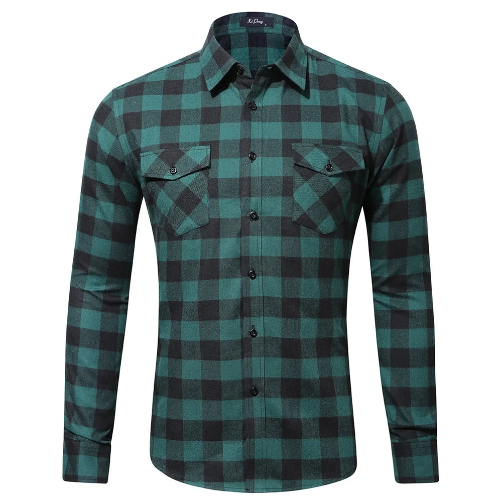 Plaid Flannel Shirt Jacket For Men