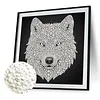 DIY Pearl Painting wolf for Home Wall Decor(25x25cm)