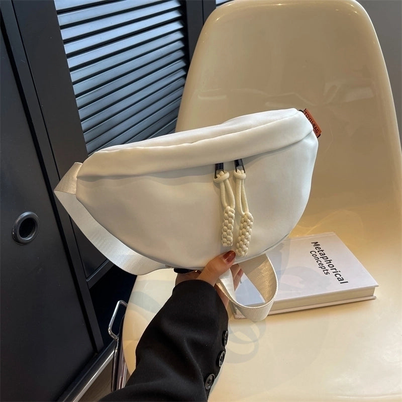 Women’s Basic Solid Color Nylon Waist Bags